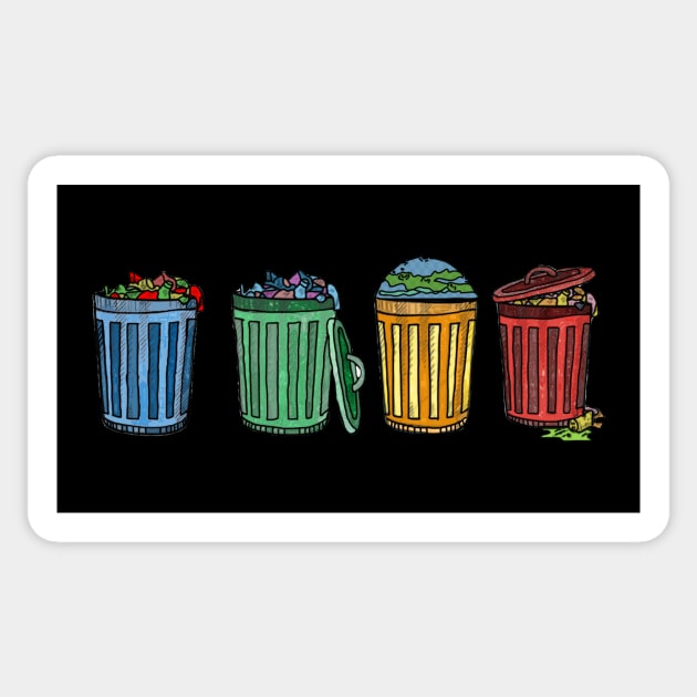 Garbage Cans Sticker by Muga Design